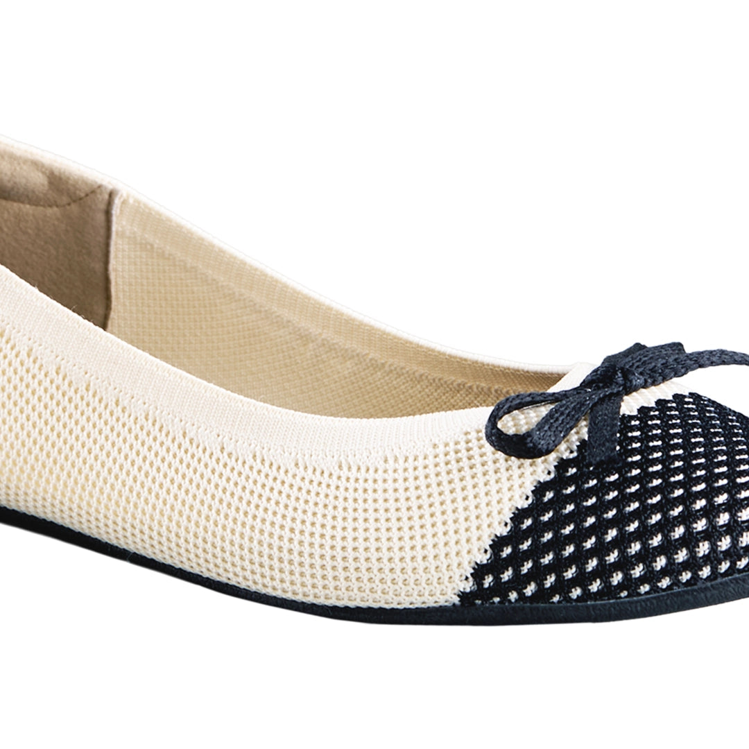 Neeman's Everyday Ballet Flats for Women | Soft Knit Upper, Cushioned Insole & Textured Toe | Stylish, Comfortable & Versatile for Work or Casual Wear