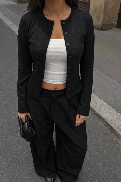 Daylight Cardigan Top - Black