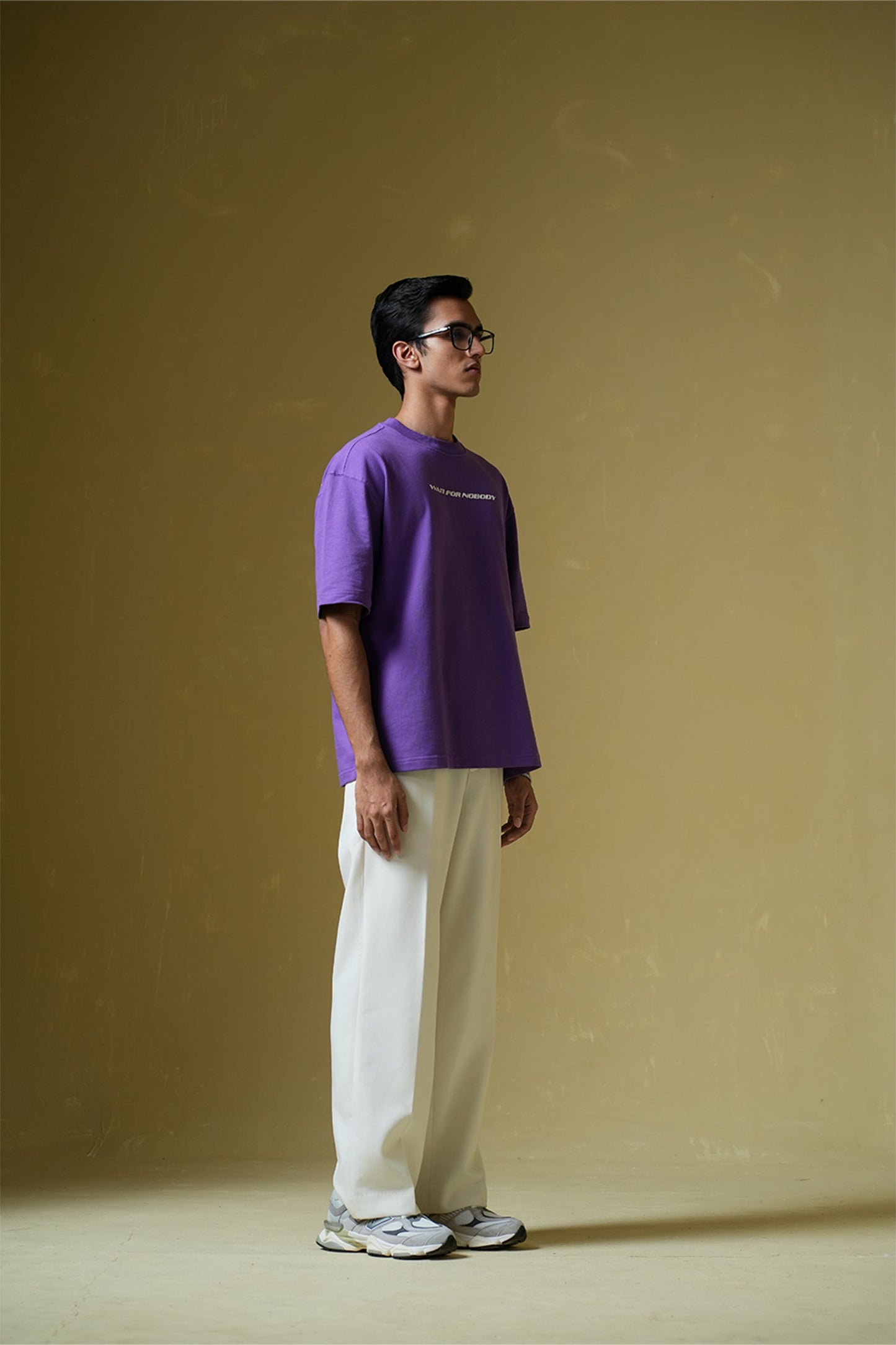 Wait For Nobody Purple Oversized T-Shirt