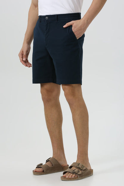 Cotton Navy Blue Marina Shorts
