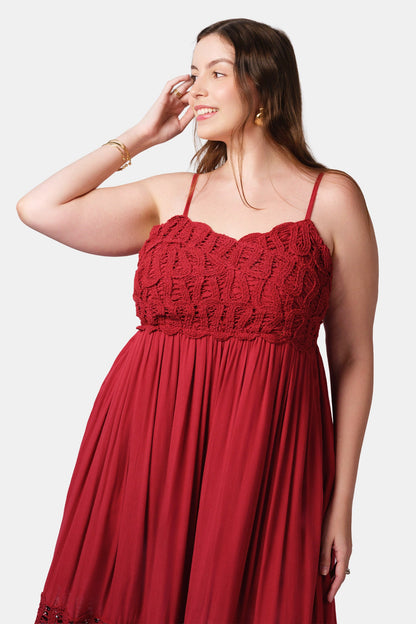 100% Viscose Maxi Dress Strappy Lace Style