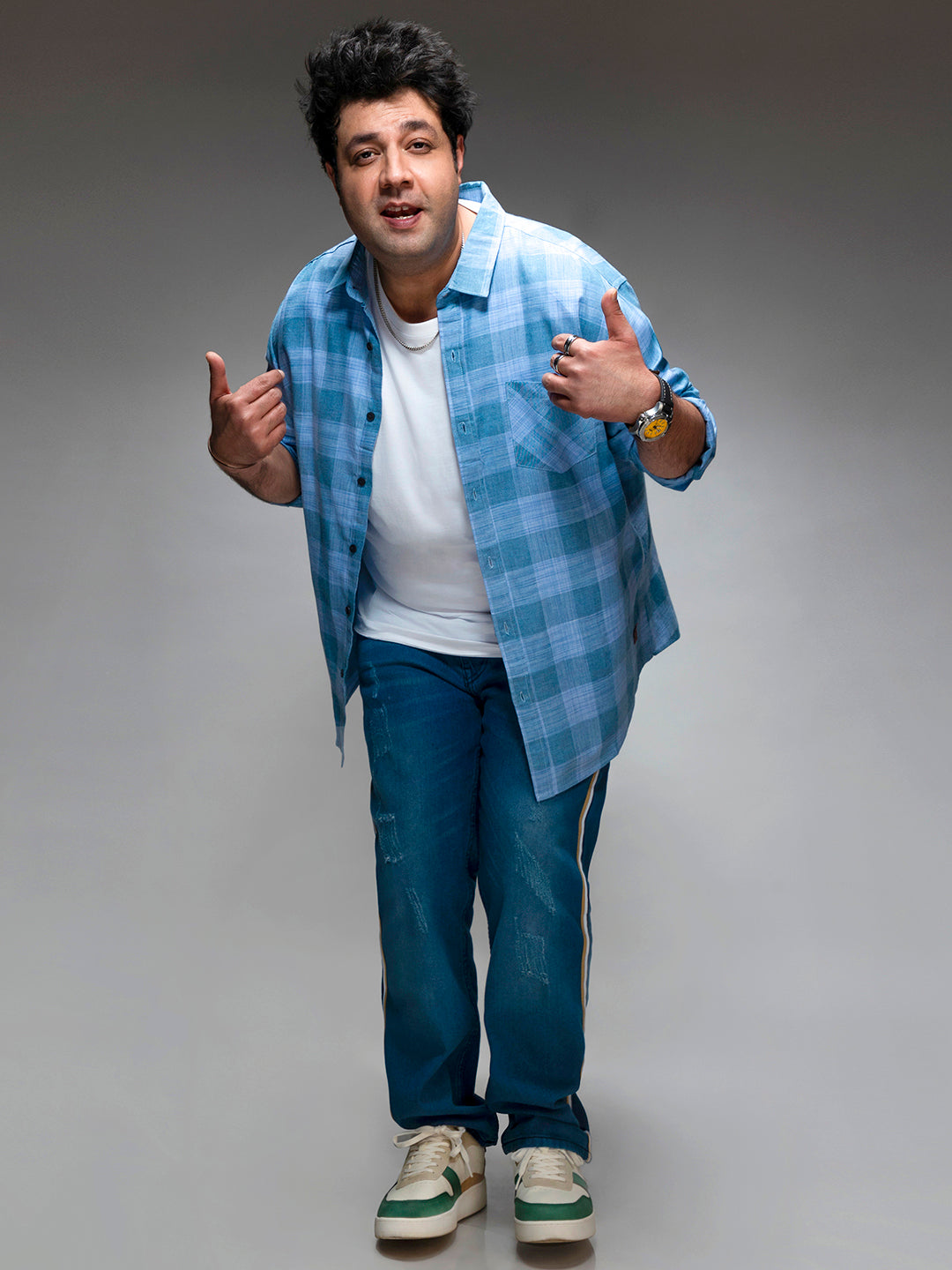 Cotton Blue Checks Shirt