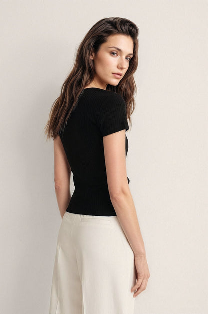 MWB Square Neck Short Sleeve Top
