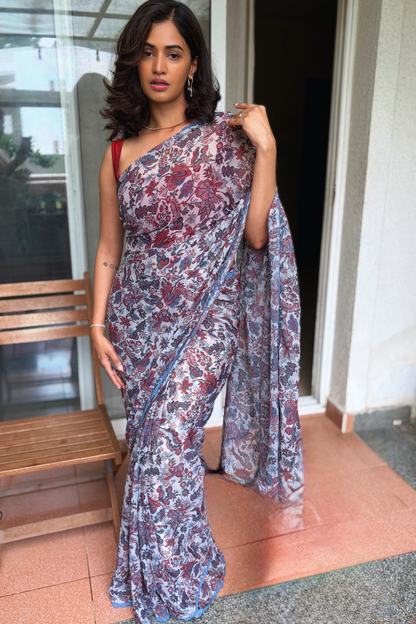 Fable Chintz Blue Ready to Wear Saree