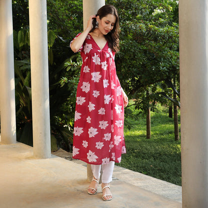 Water Lilies Kurta With Trousers And Dupatta