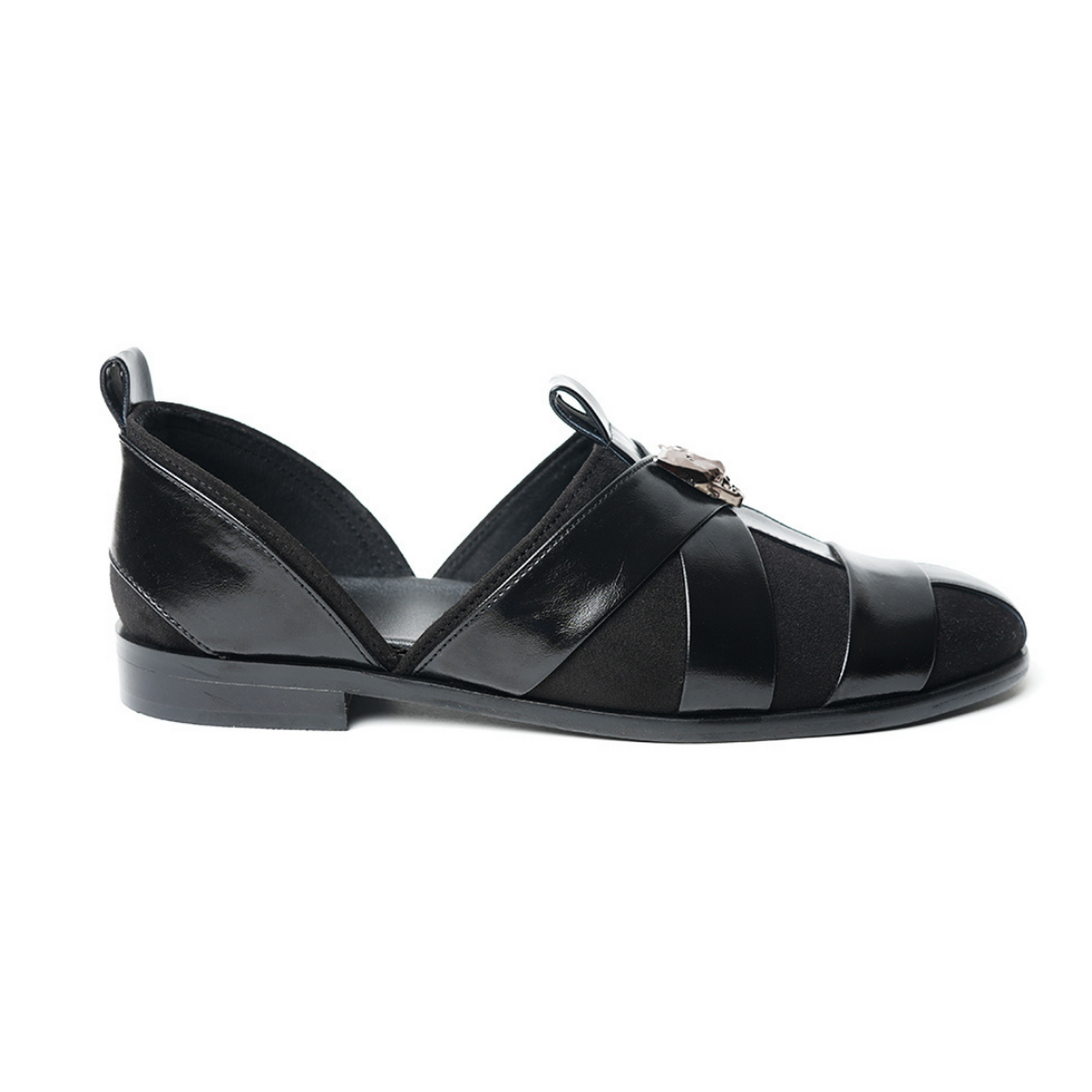 Monkstory Criss Cross Slip-On Sandal - Black