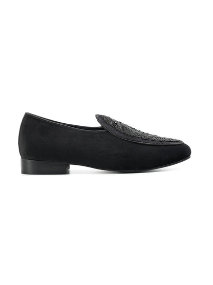 Monkstory Hand-Beaded Slip-ons - Black