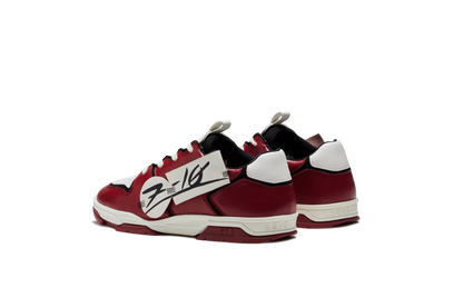 704 Red White Applique Low-Top Sneaker