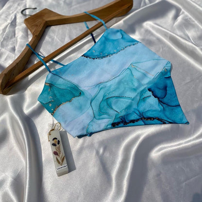 Blue & Gold Aqua Scarf Top