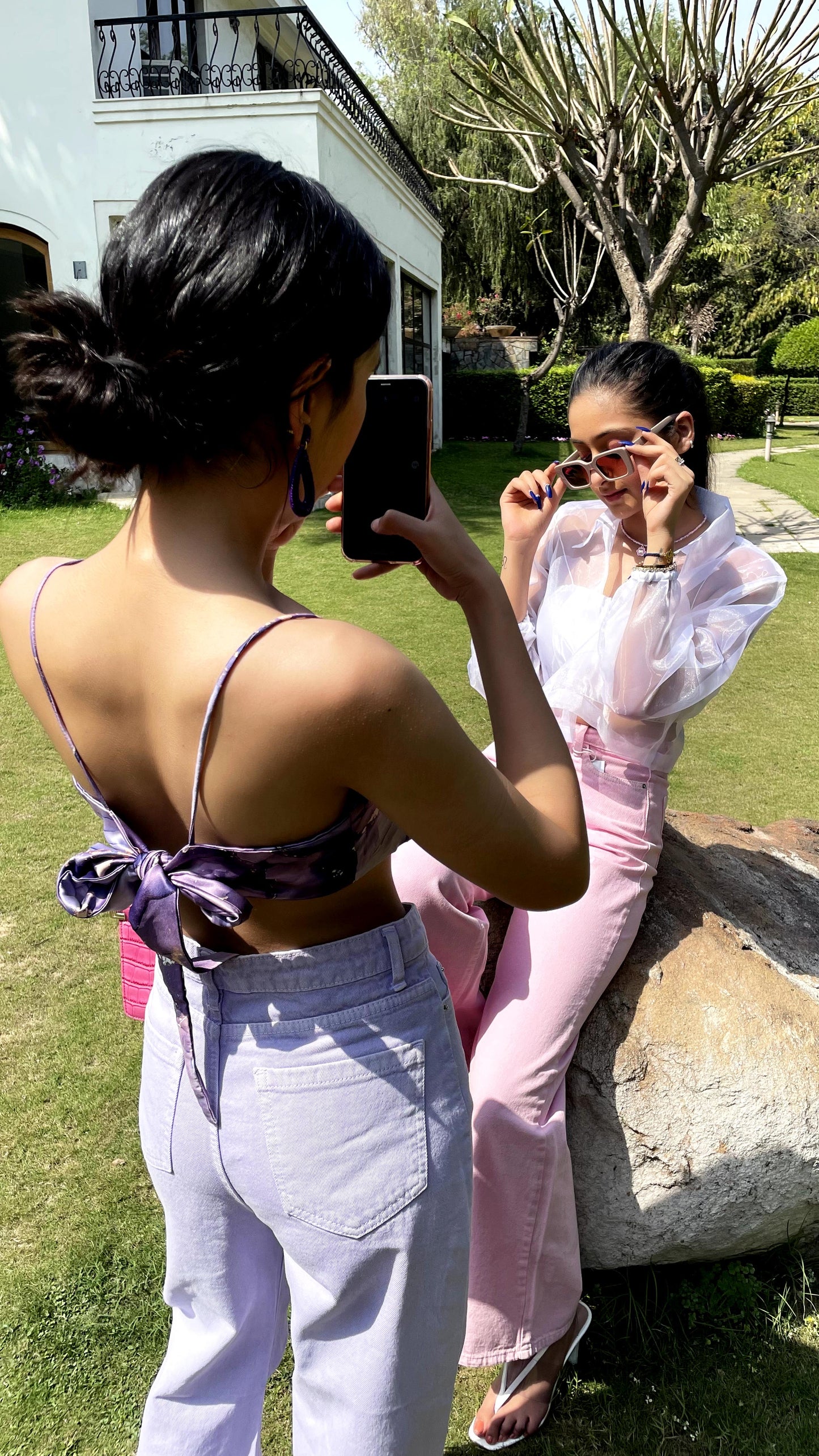 Lavender Resin Scarf Top