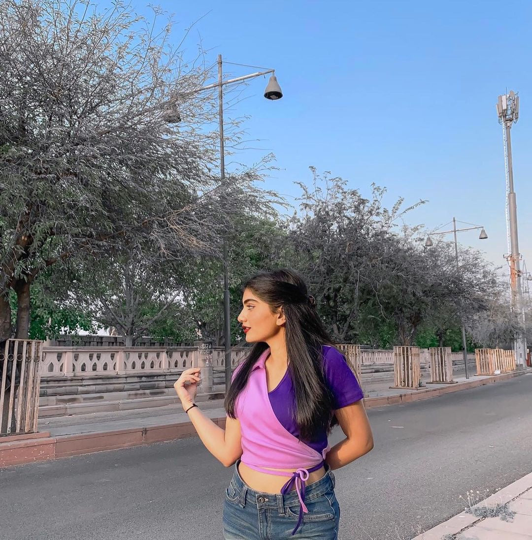 Purple Martini Wrap Top