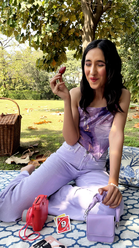 Lavender Resin Scarf Top