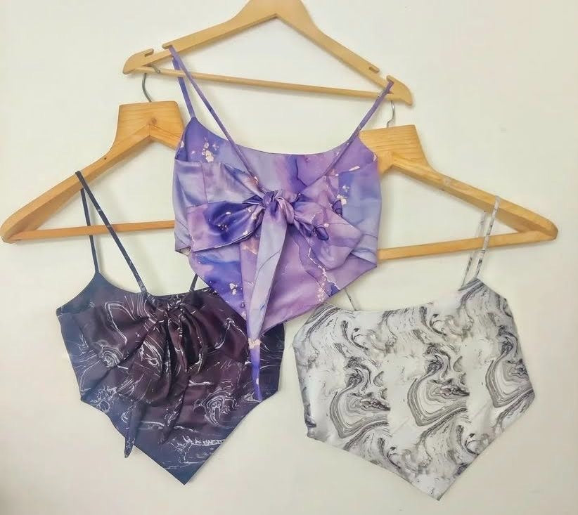 White Resin Scarf Top