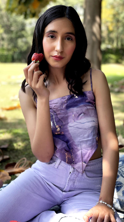 Lavender Resin Scarf Top