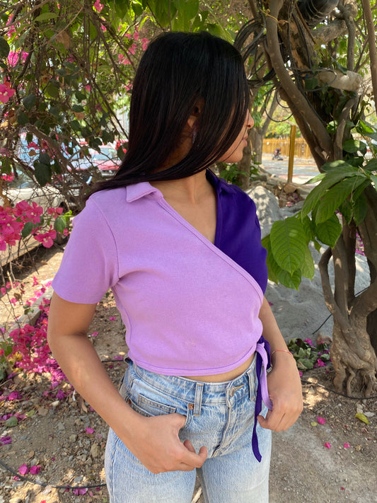 Purple Martini Wrap Top