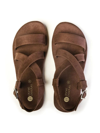 Paaduks Calor Crossover Vegan Suede Brown Sandals