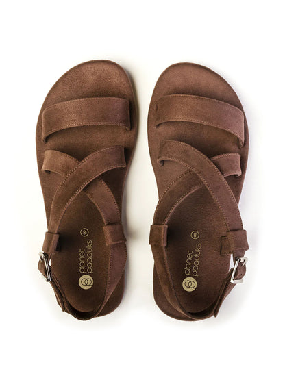 Paaduks Calor Crossover Vegan Suede Brown Sandals