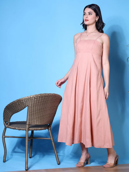 Strappy Midi Dress | Pink