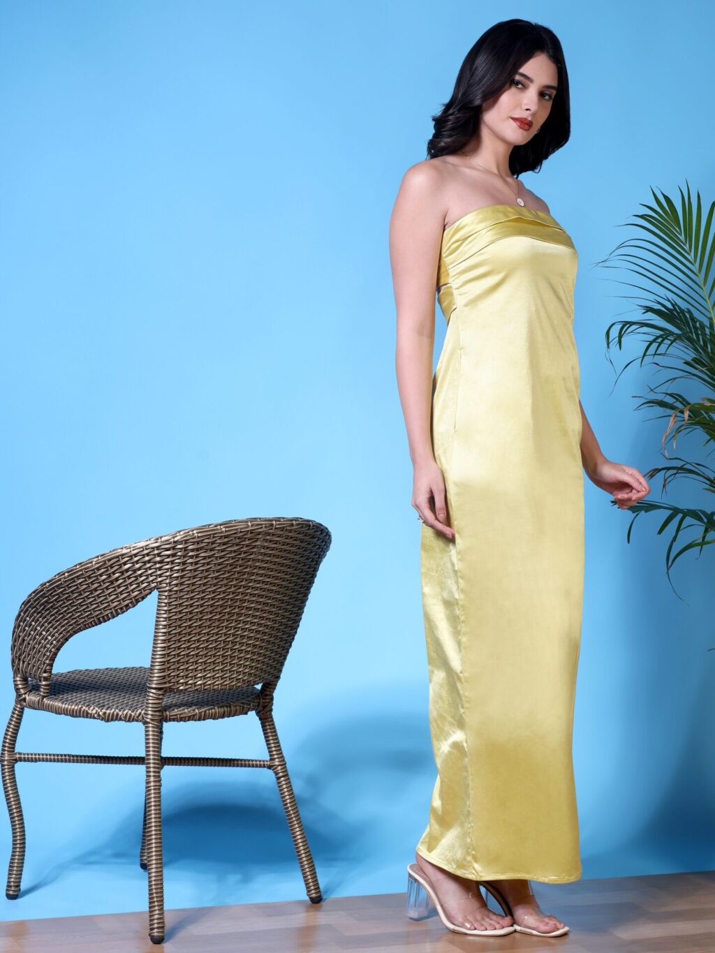 Strapless Satin Dress