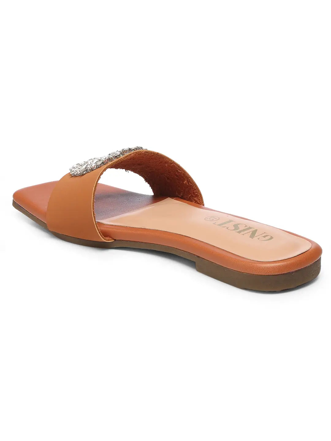 GNIST Embellished Eligent Tan Flats