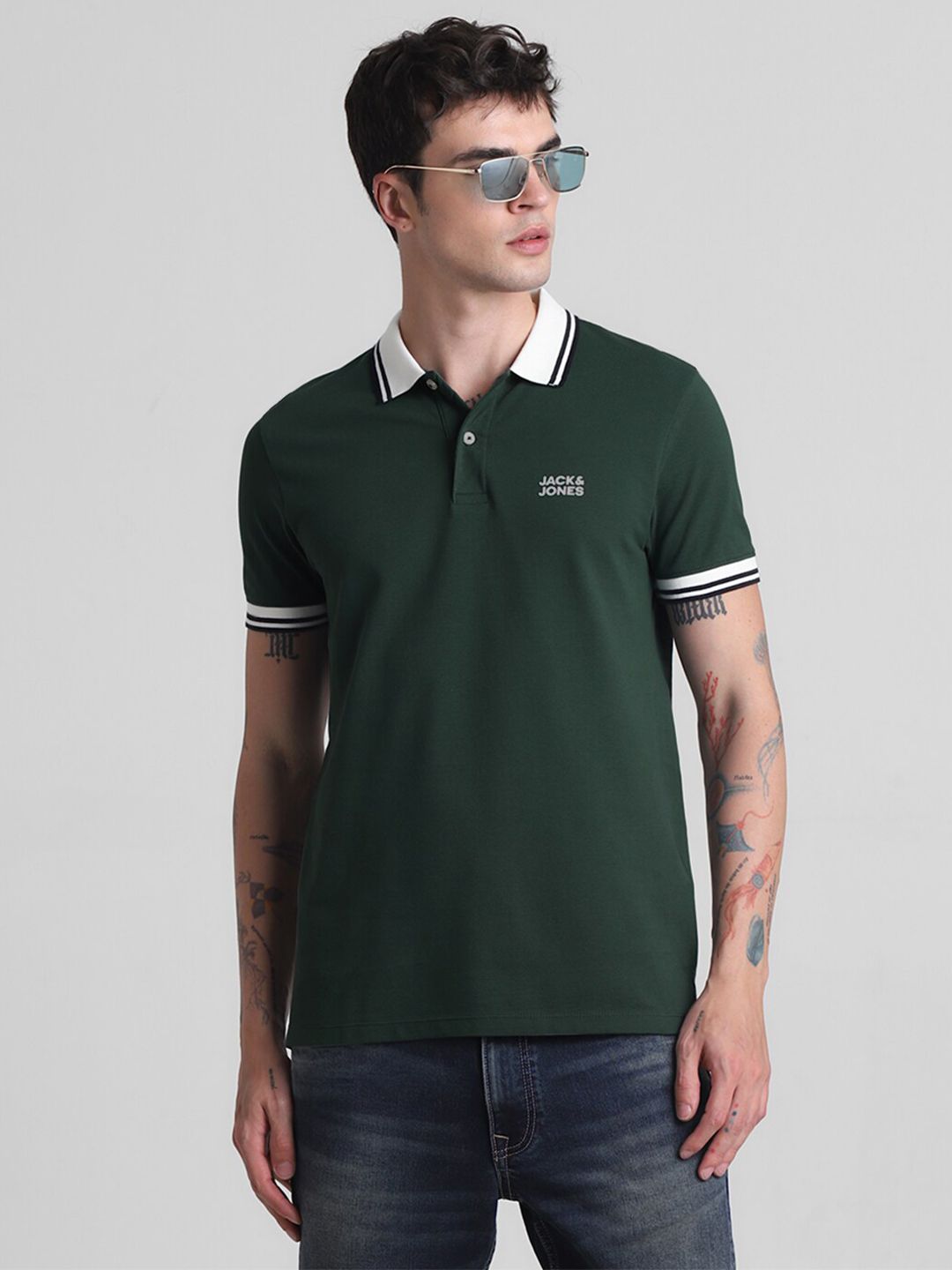 Polo Collar Pure Cotton Slim Fit T-shirt