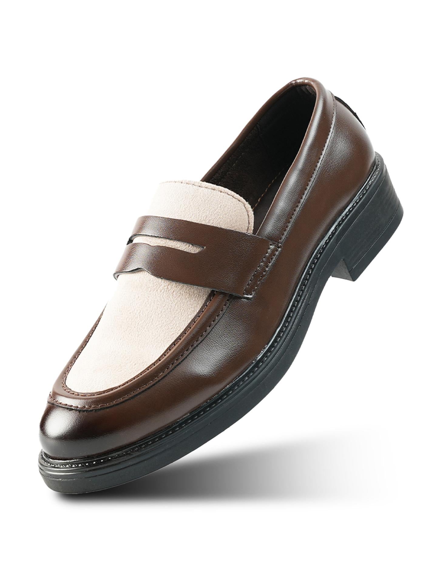 Monkstory Cosmopolitan Contrast Penny Loafers - Brown|Beige