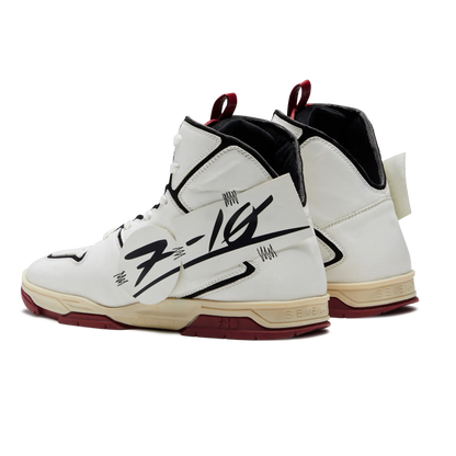 705 White Red Applique High-Top Sneaker