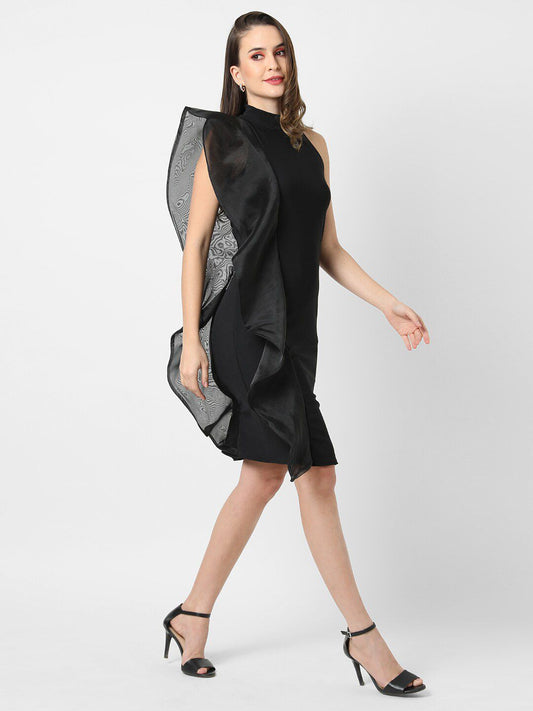 Women Black Party Sheath Dress
