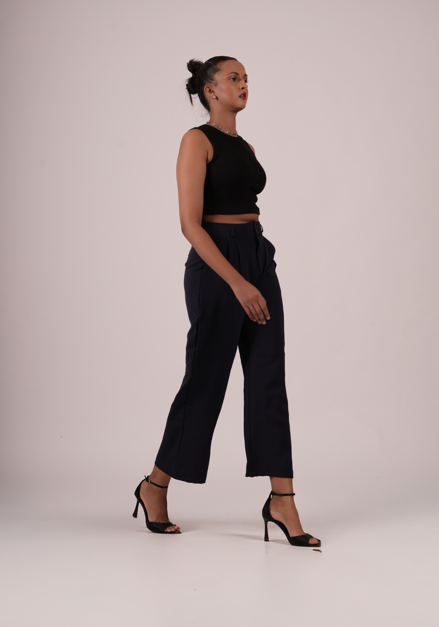 korean Baggy Pants in Midnight Black