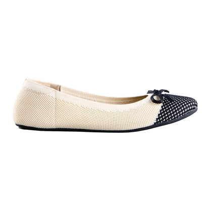 Neeman's Everyday Ballet Flats for Women | Soft Knit Upper, Cushioned Insole & Textured Toe | Stylish, Comfortable & Versatile for Work or Casual Wear