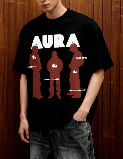 Aura Black Oversized T Shirt