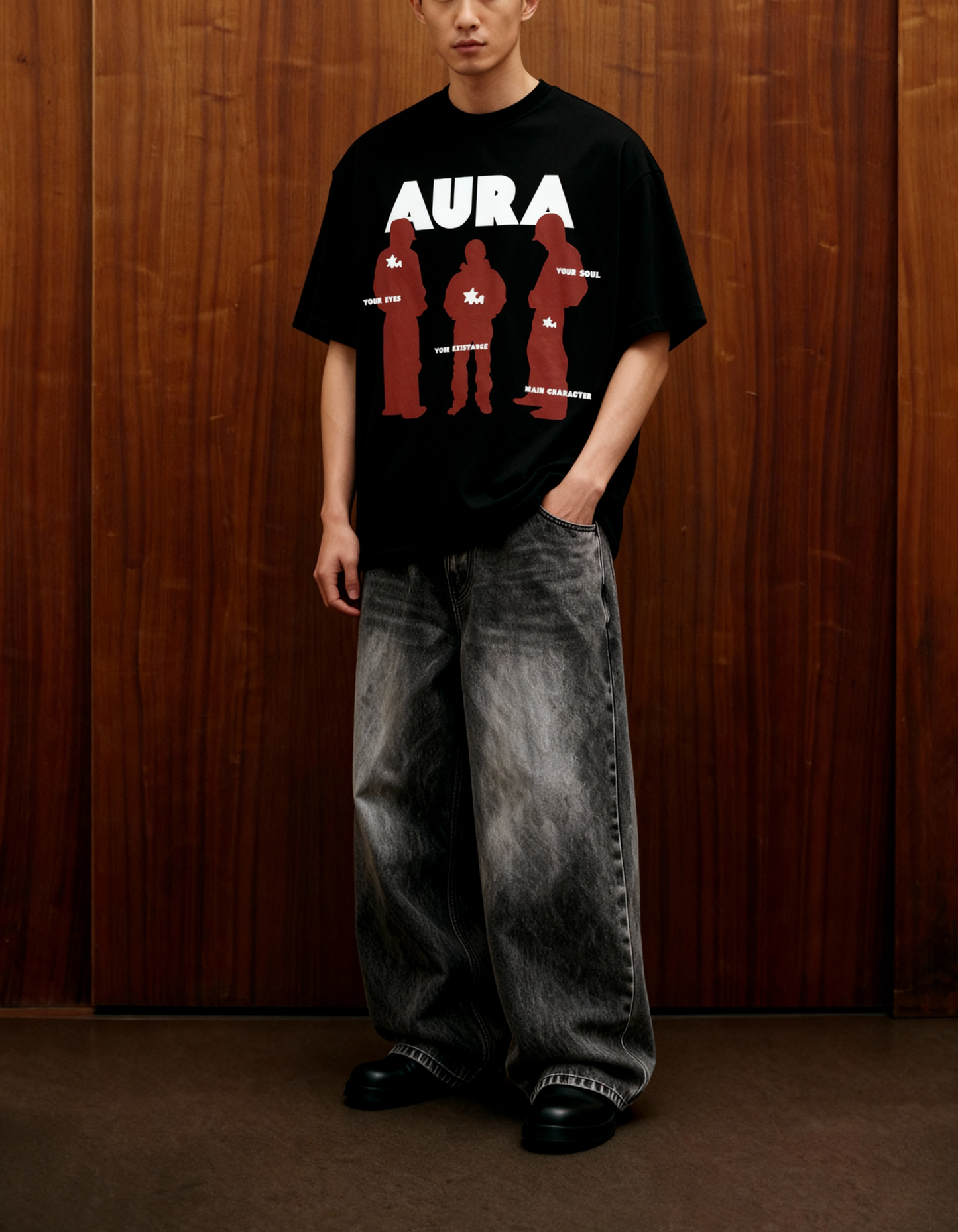 Aura Black Oversized T Shirt
