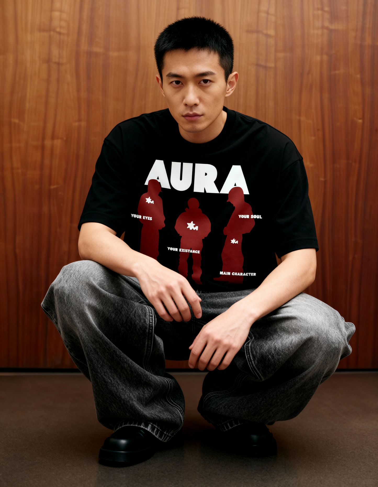 Aura Black Oversized T Shirt