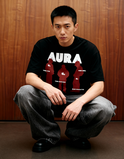 Aura Black Oversized T Shirt