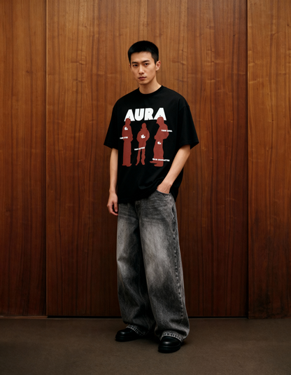 Aura Black Oversized T Shirt