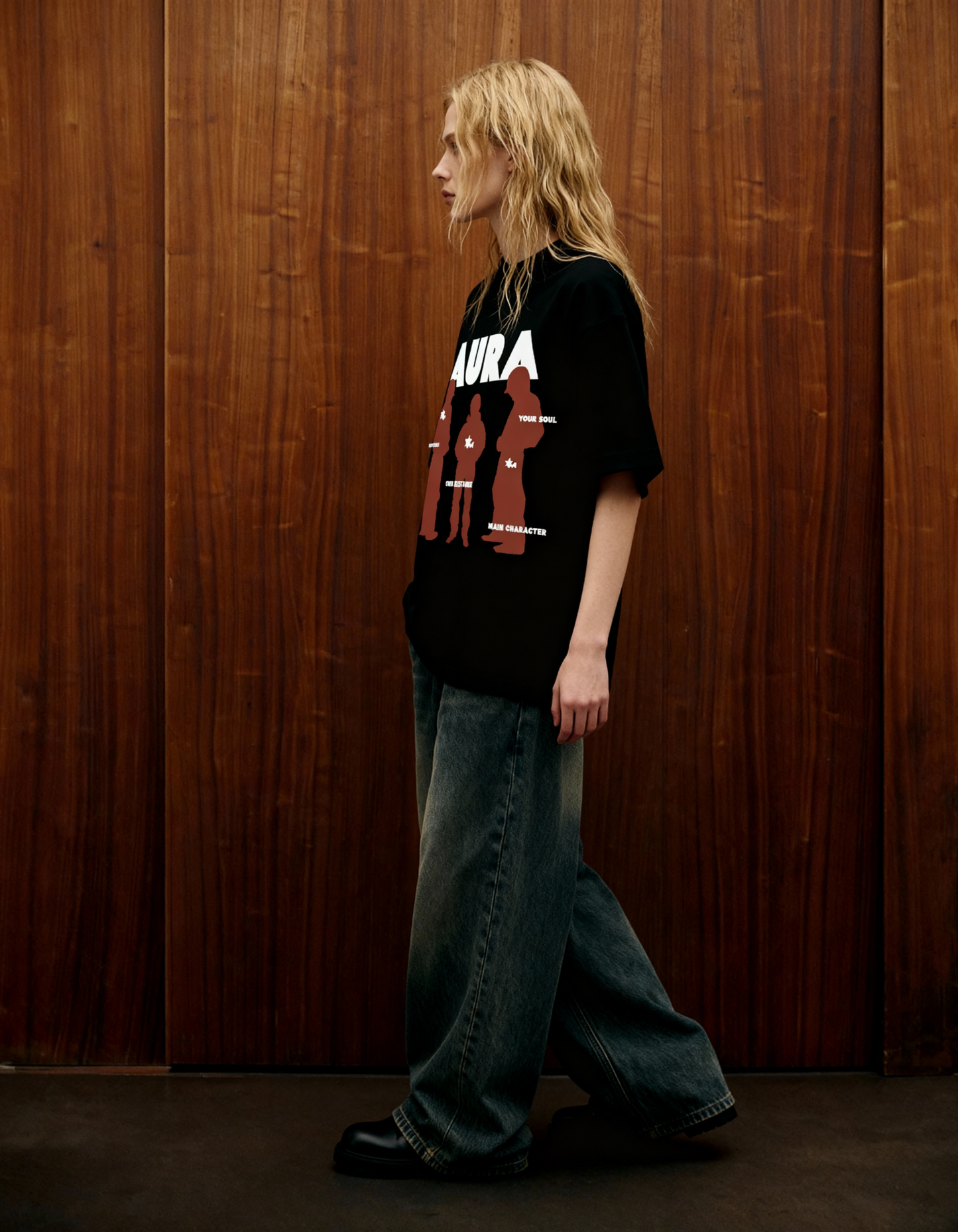Aura Black Oversized T Shirt