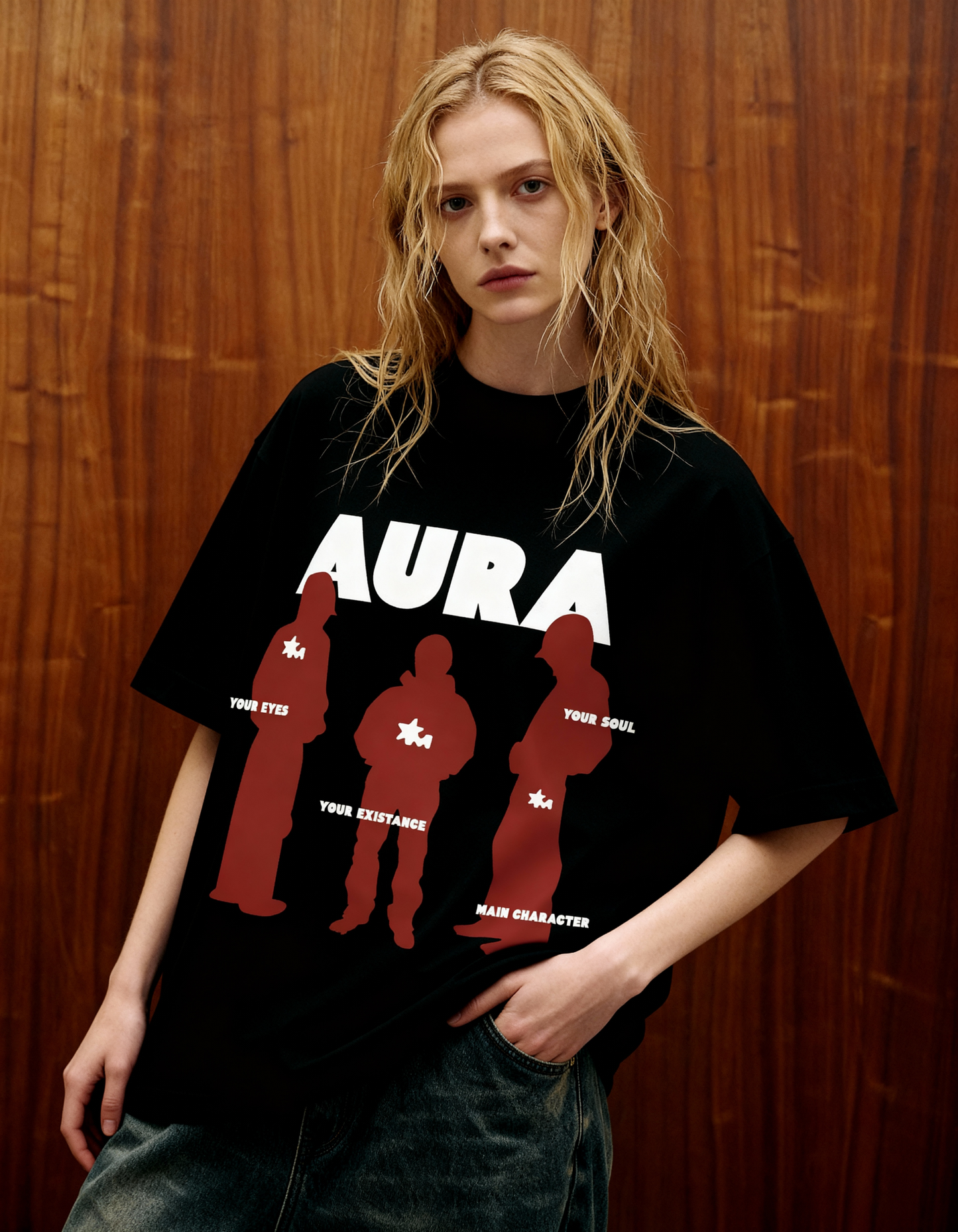 Aura Black Oversized T Shirt
