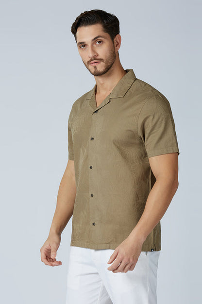 Cotton Jacquard Palm Shirt