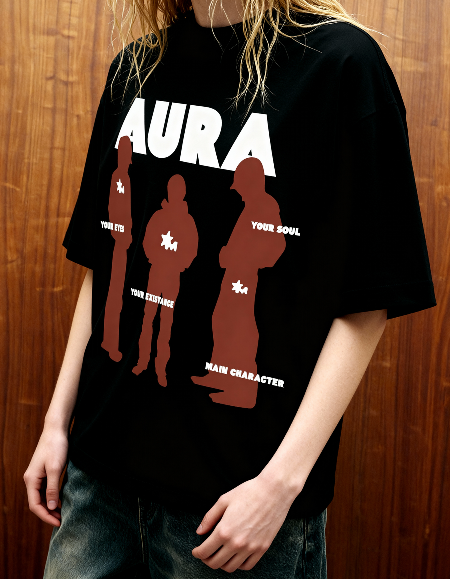 Aura Black Oversized T Shirt