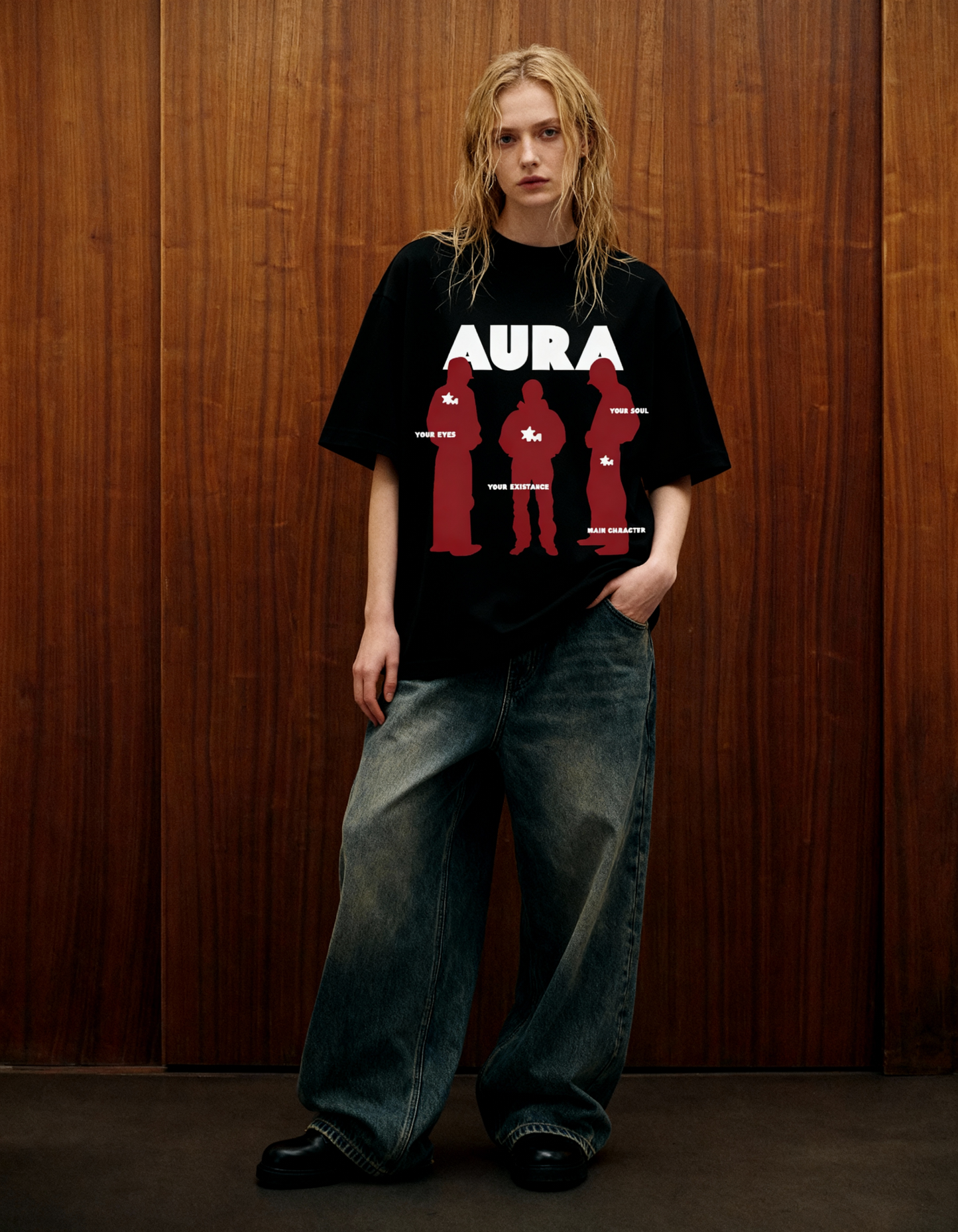 Aura Black Oversized T Shirt