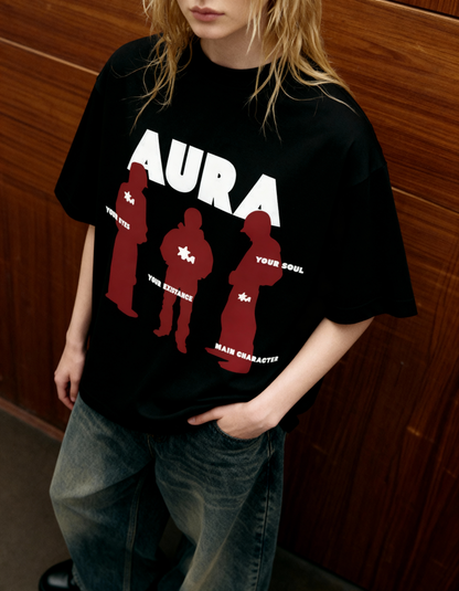 Aura Black Oversized T Shirt