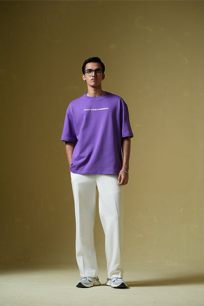 Wait For Nobody Purple Oversized T-Shirt