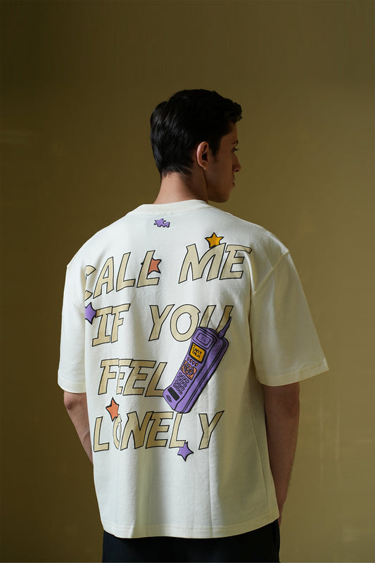 Call Me Cream Oversized T-Shirt