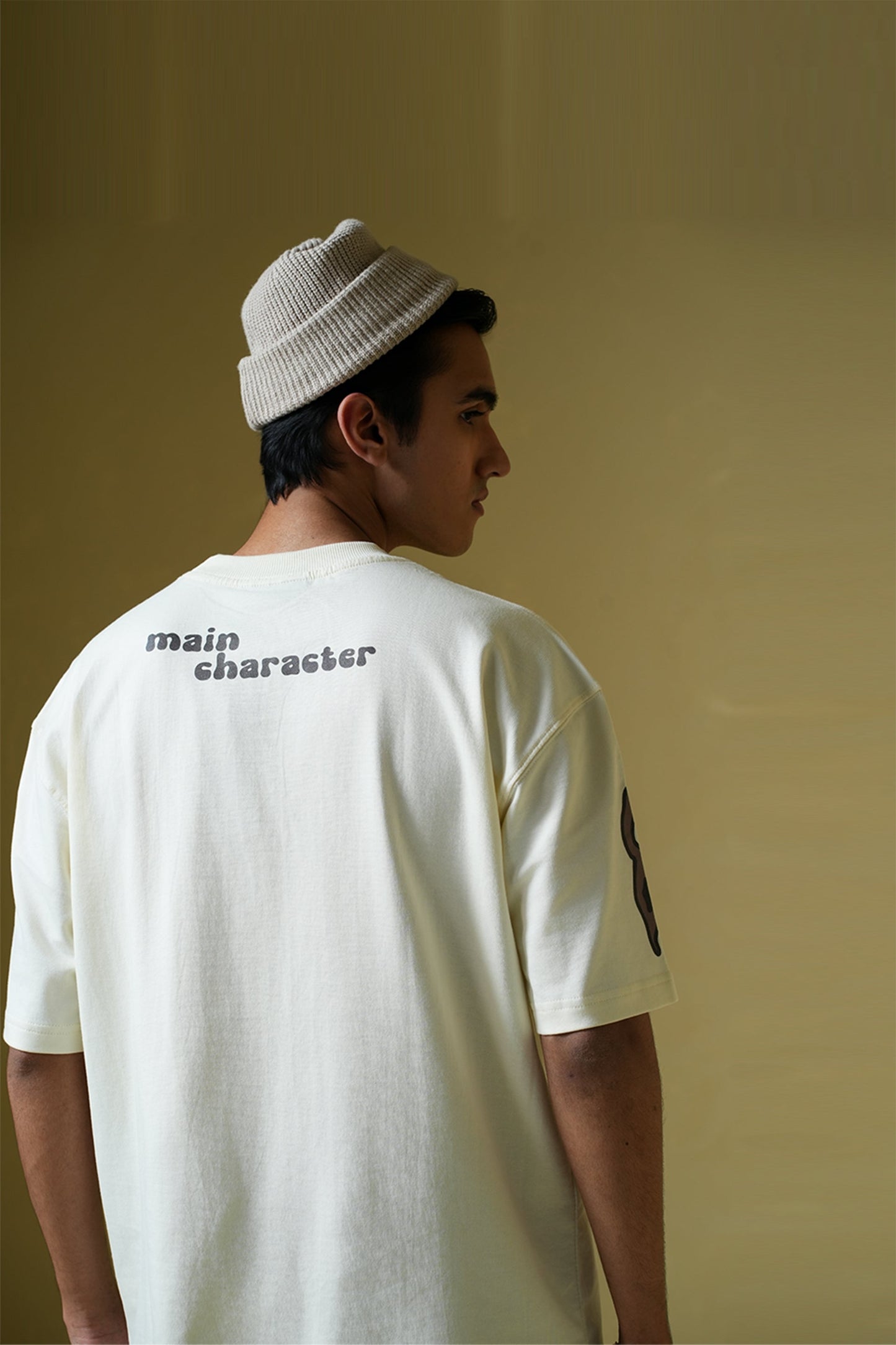 TV off Cream Oversized T-Shirt