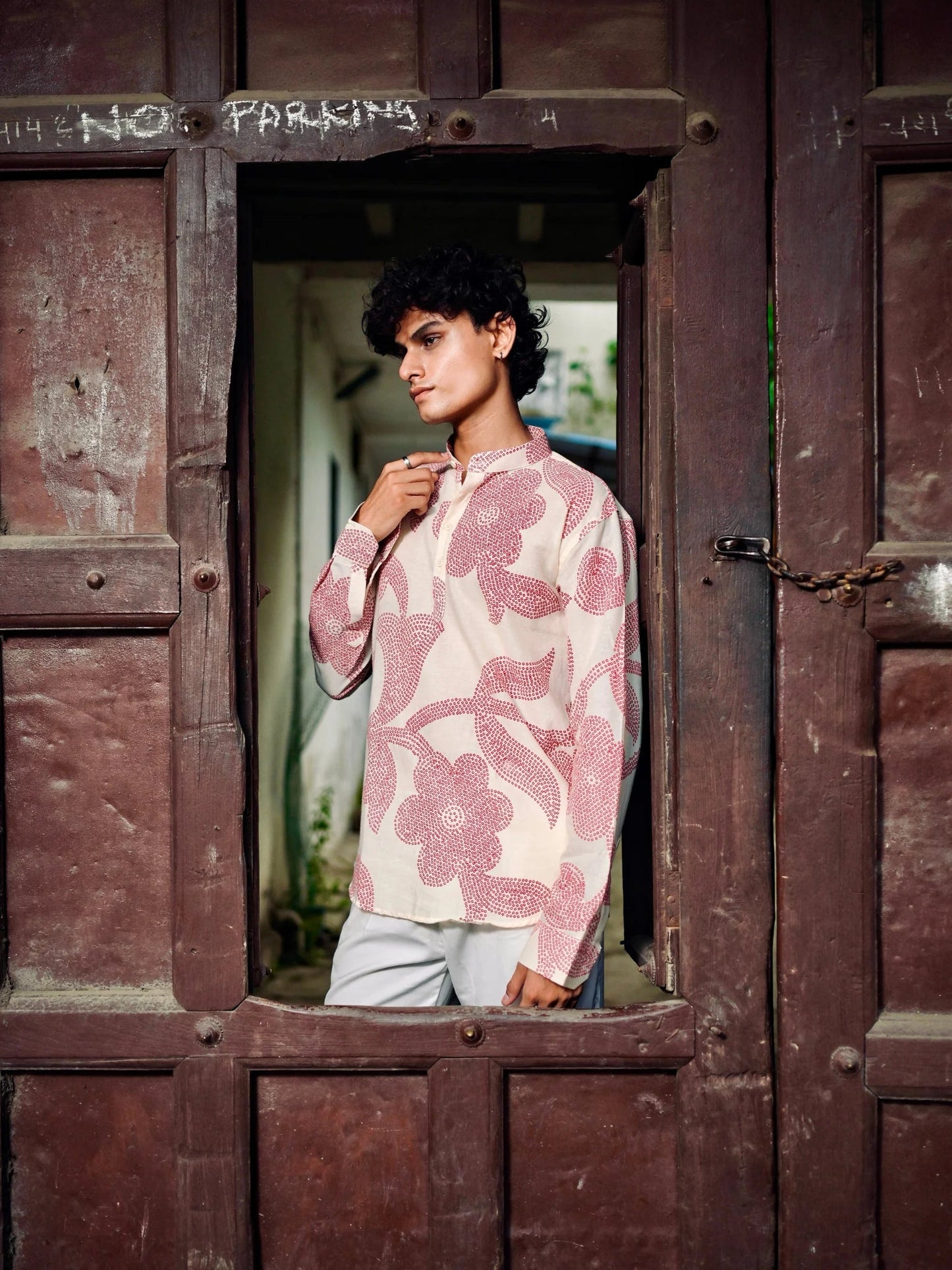 Ruby Leaf Cotton Short Kurta