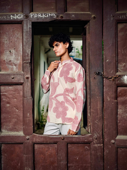 Ruby Leaf Cotton Short Kurta