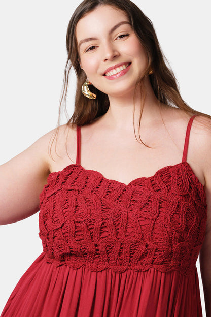 100% Viscose Maxi Dress Strappy Lace Style