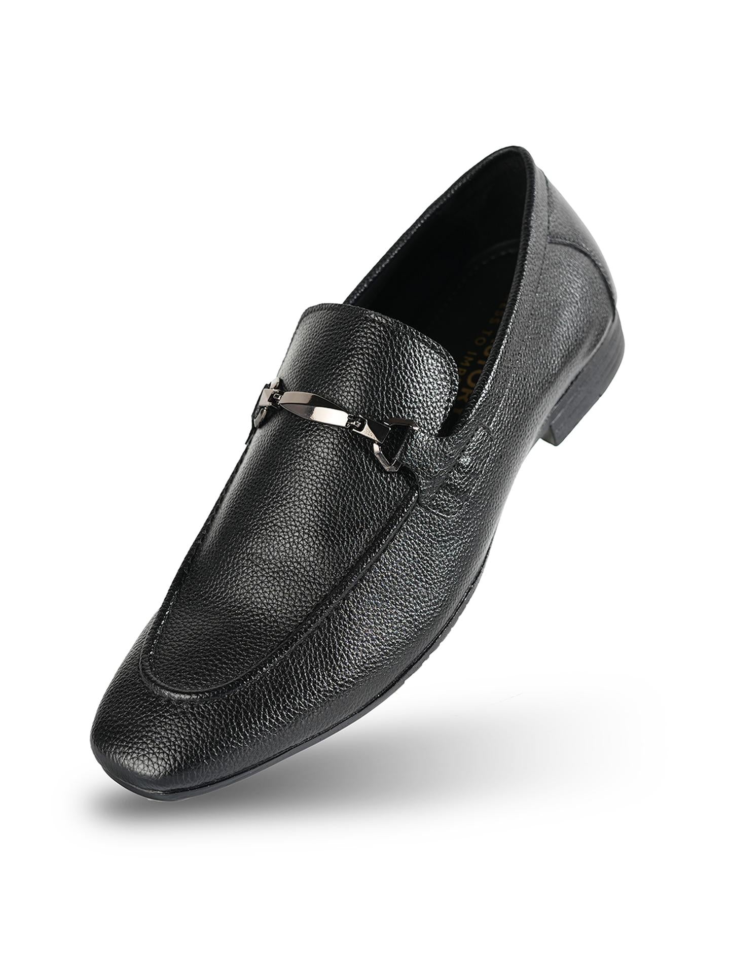 Monkstory Buckled Flexi Business Slip-Ons - Black