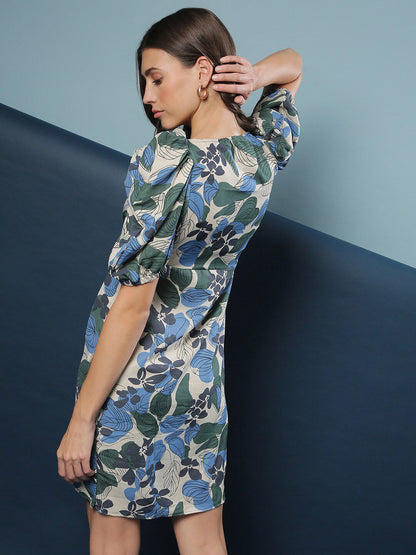 Woman Multicoloured Floral Knee Length Dress