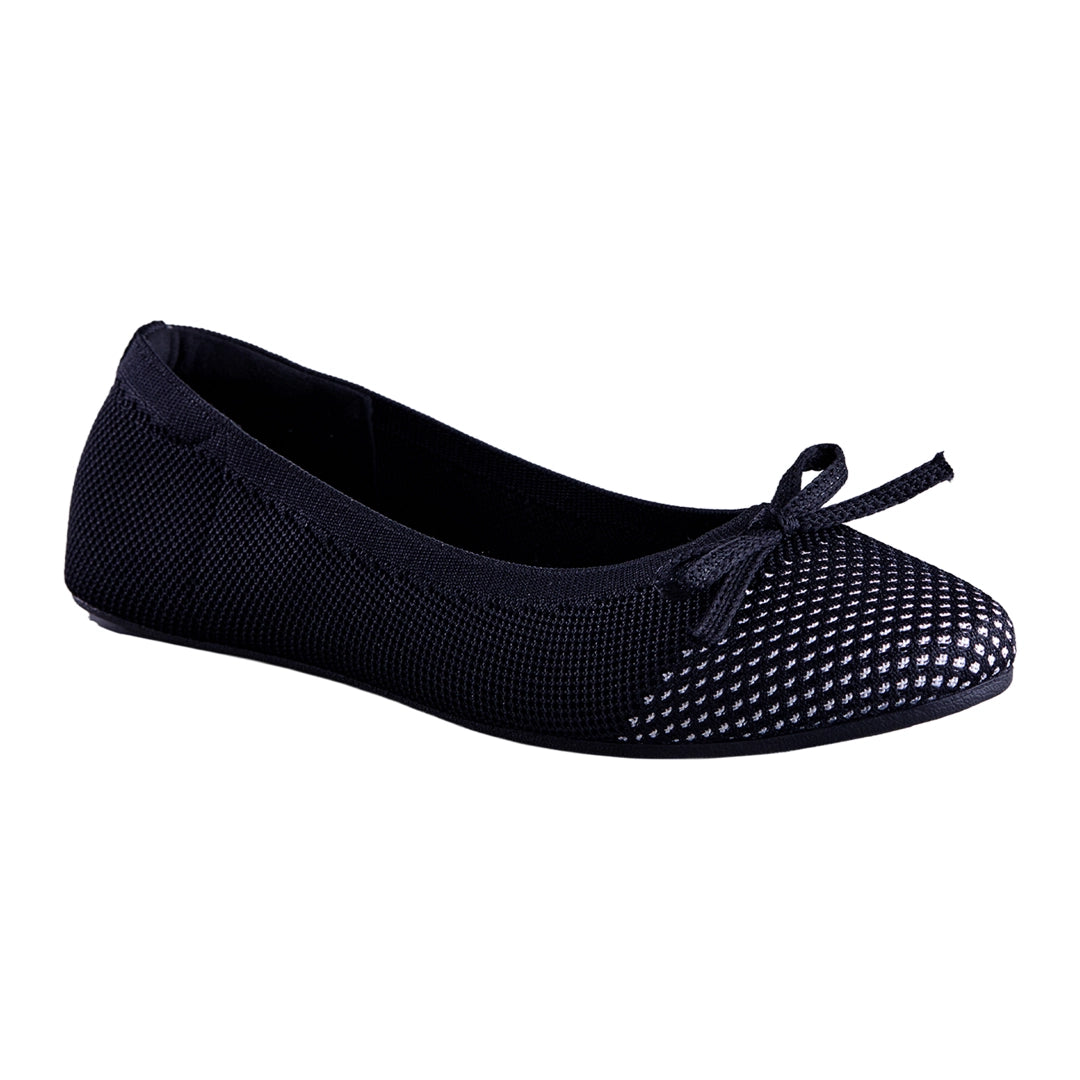 Neeman's Everyday Ballet Flats for Women | Soft Knit Upper, Cushioned Insole & Textured Toe | Stylish, Comfortable & Versatile for Work or Casual Wear
